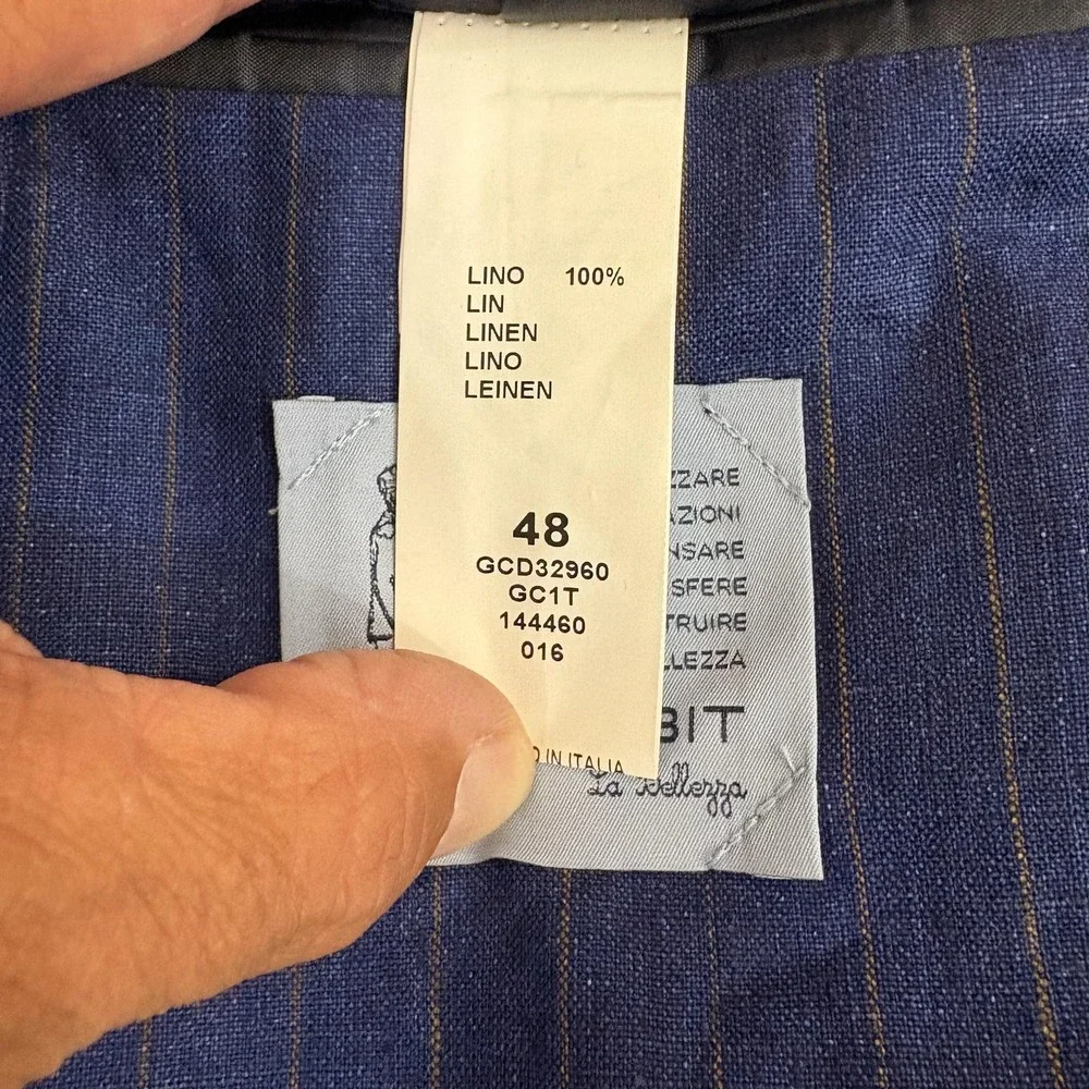 Italian Linen Suit Unstructured Surgeon Cuffs 38 Drawstring Pants Made Italy NWT